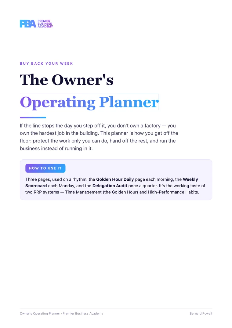 The Owner's Operating Planner